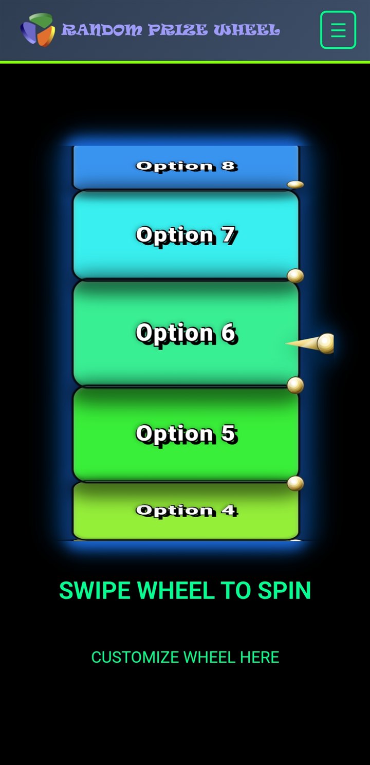 Mobile view of the 3D drum with swipe to spin
